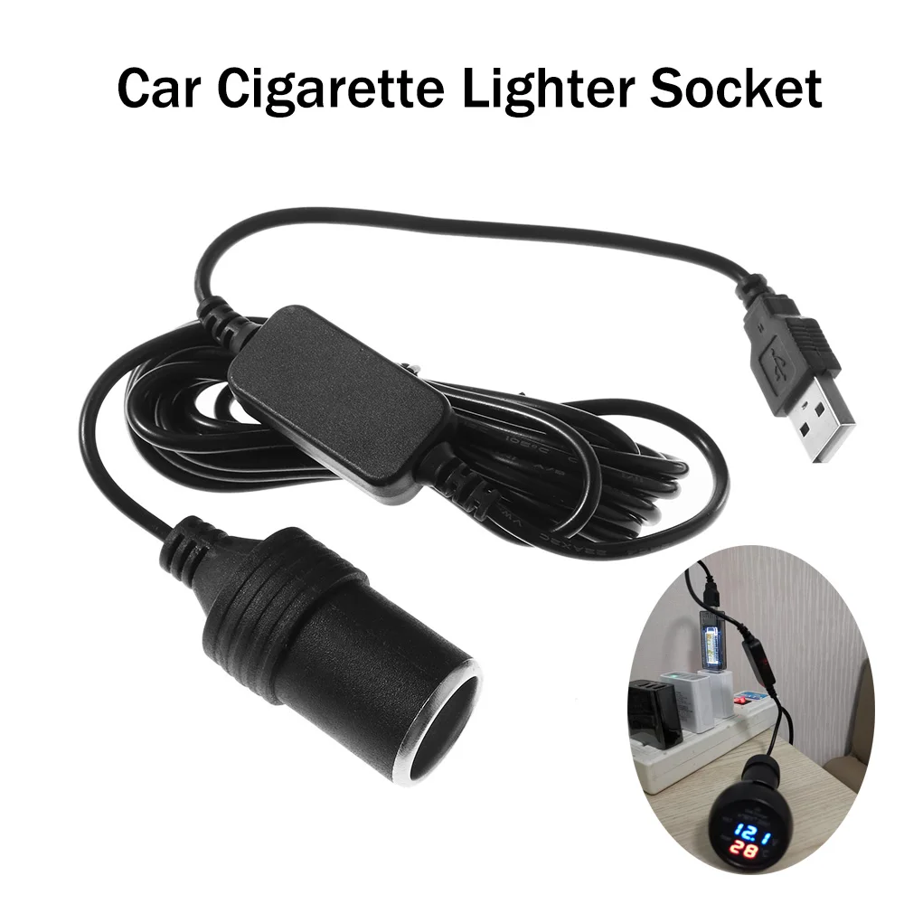Новинка 0 6/1 2/3 2 м USB от 5 в до 12 В розетка для автомобильного прикуривателя Женский