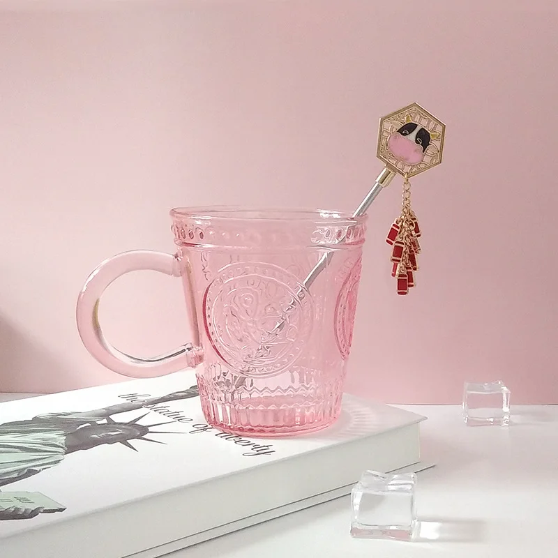 Стакан Звездный папа 2021 года быка Ретро стеклянная чашка 280 мл рельефный красный