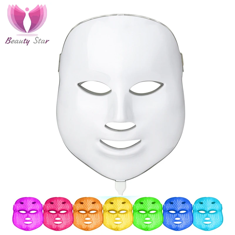 

7 Colors Light Photon Electric LED Facial Mask Skin PDT Skin Rejuvenation Anti Acne Wrinkle Removal Therapy Mask Beauty Salon