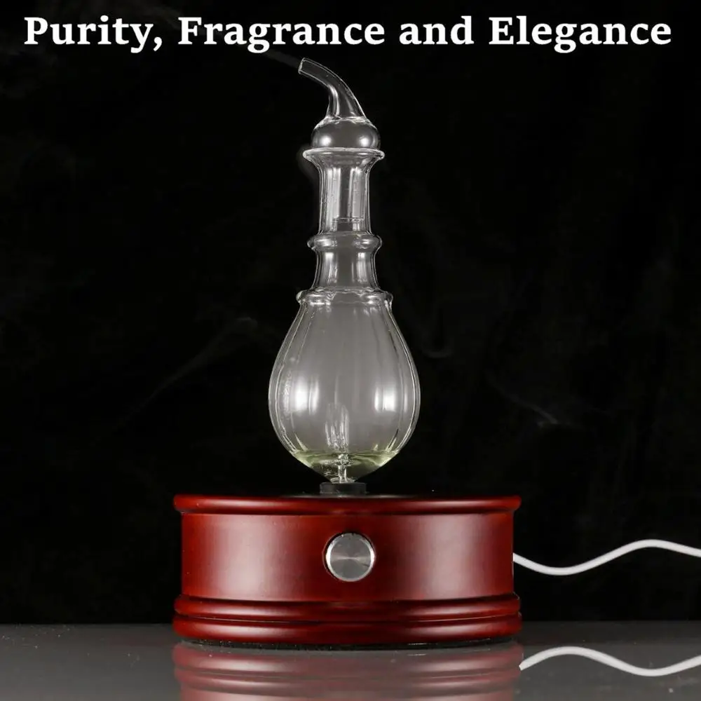 Waterless Essential Oils Diffuser Aromatherapy Fragrance Diffuser Without Water Wooden Glass Aroma Nebulizer Vaporizer for Home