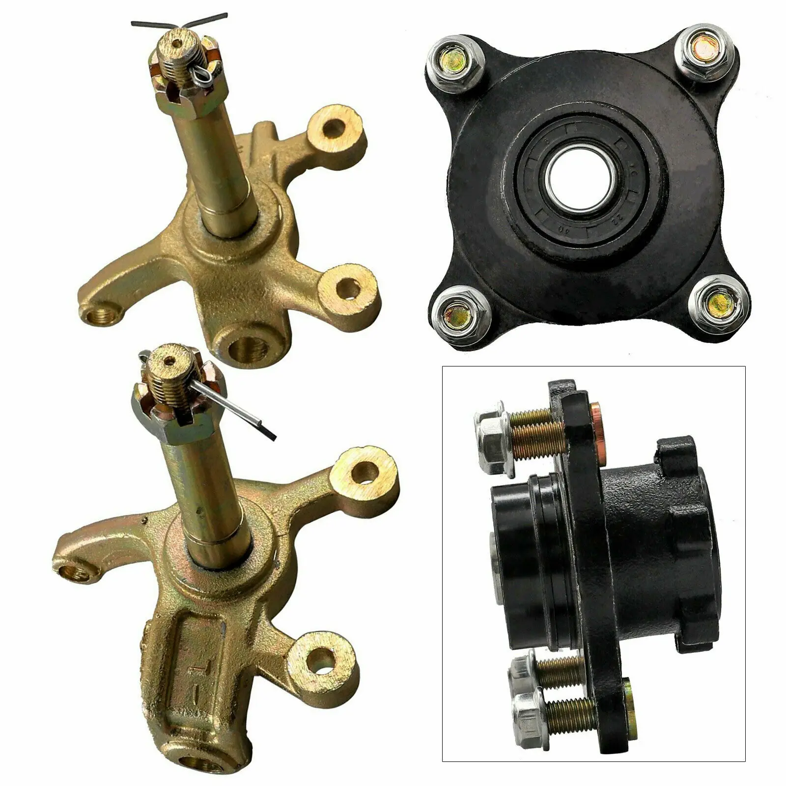 

ATV Quad Front Steering Knuckle Spindle +Wheel Hub Assembly+Disc Rotor 125-250CC