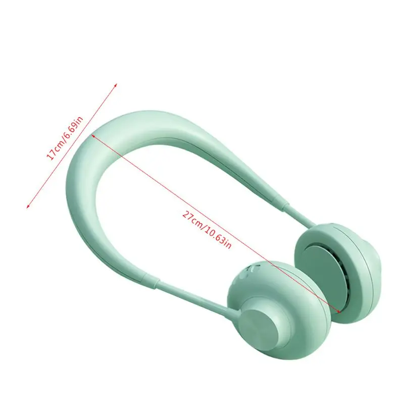 

3 Speed Adjustable Handsfree Hanging Neck Fan USB Rechargeable Bladeless Quiet Cooling Fan Air Cooler