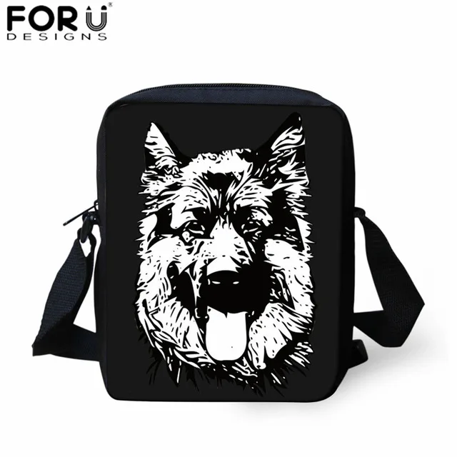 Z4124E FORUDESIGNS рюкзак немецкой овчарки, сумка для мальчика, Мужская Черная Дорожная ортопедическая школьная сумка, рюкзак для подростка - Цвет: Z4124E