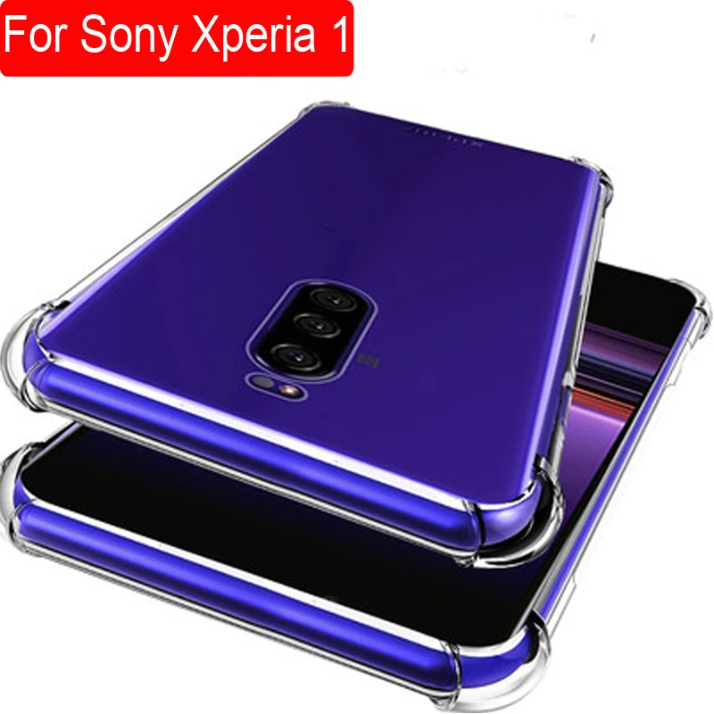 Ультратонкий Прозрачный Мягкий противоударный чехол для телефона sony Xperia 1