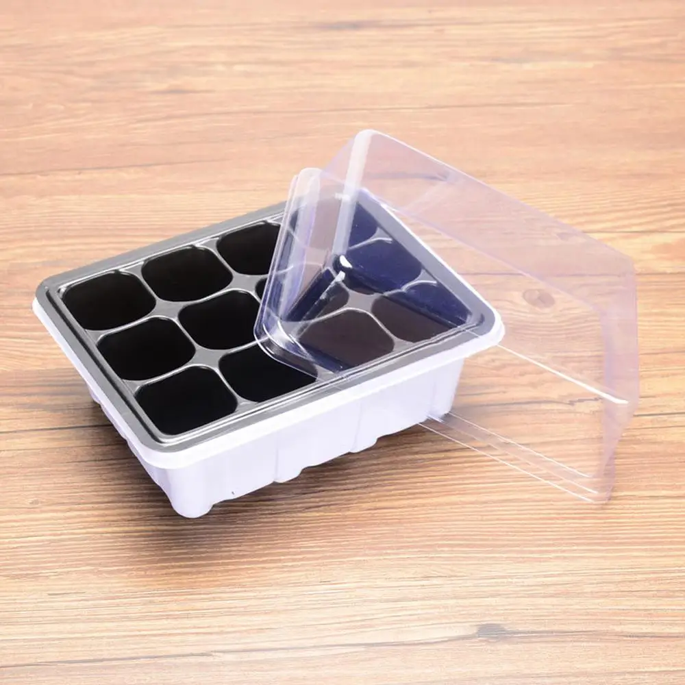 6/12 Cells Plastic Nursery Pots cultivation Garden Plant Seedling Tray Germination Box with Cover Gardening Supplie | Дом и сад