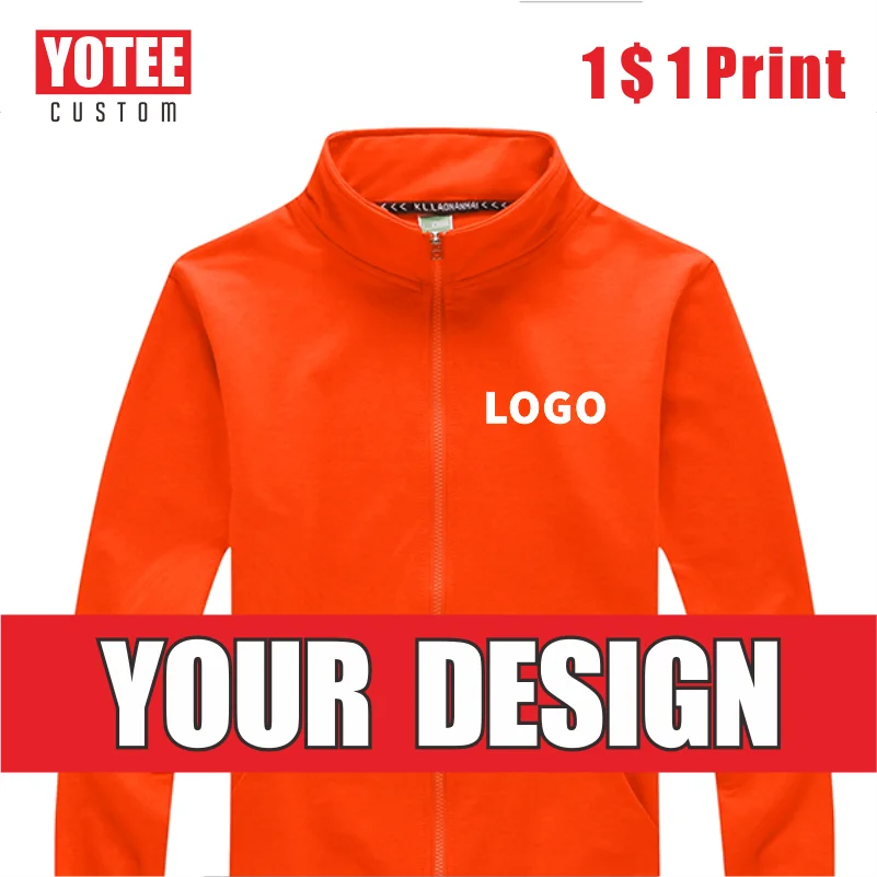 YOTEE autumn and winter casual high-quality long-sleeved jacket LOGO group custom cotton men and women LOGO embroidered jacket