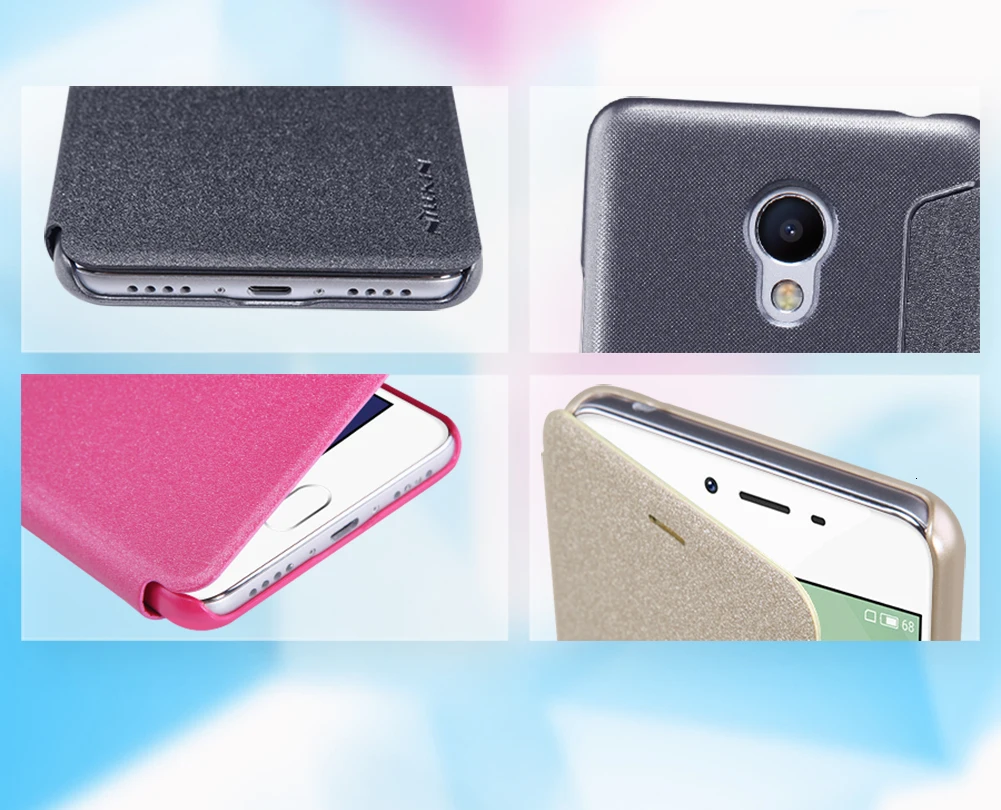 Чехол NILLKIN для Meizu M3S, Блестящий Защитный кожаный чехол, чехол для Meizu M3S для meilan 3s Mini, флип-чехол с умным режимом сна
