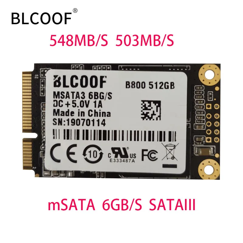 MSATA  to sata SSD 512GB Mini Internal Solid State Drive Hard Drive SSD BLCOOF For Laptop and desktop computer promotion