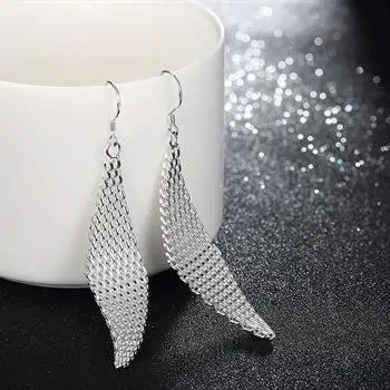 

Net Ladder Earrings Simple Geometric Shape Silver Earrings E061 LKNSPCE061