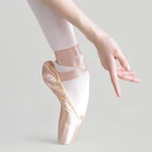 Балетки для девочек, пуанты, розовые, красные женские атласные парусиновые балетные туфли для танцев