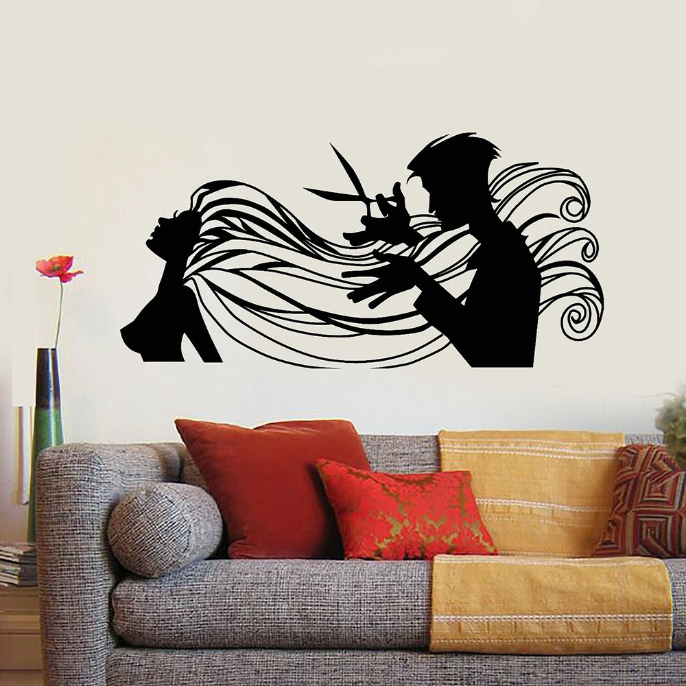 Салонный винил для волос наклейка на стену длинные волосы сексуальная девушка