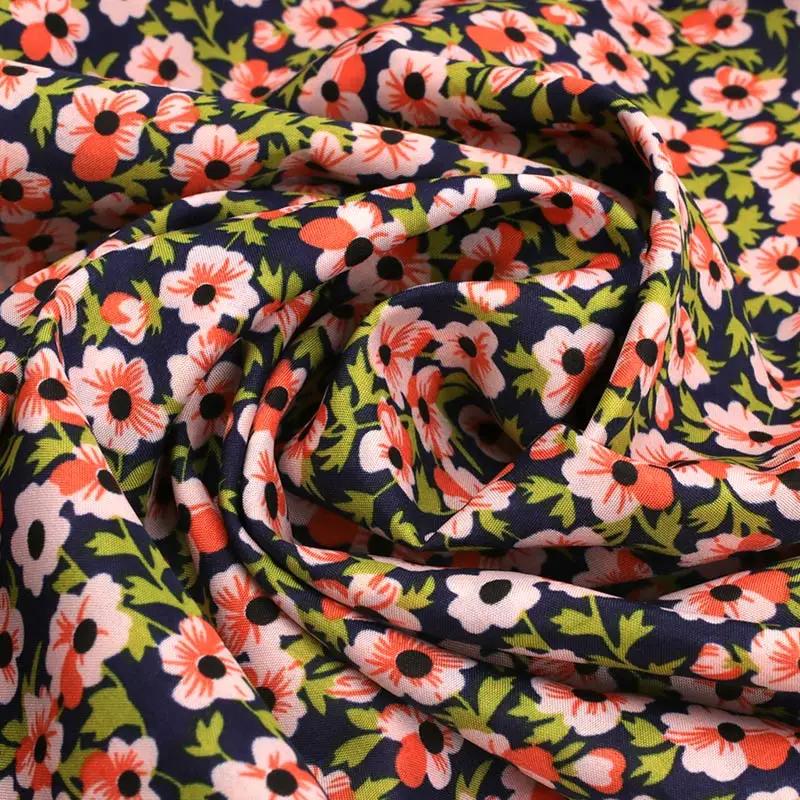 Шифоновая ткань длиной 45*150 см с принтом в пасторальном стиле | Ткани