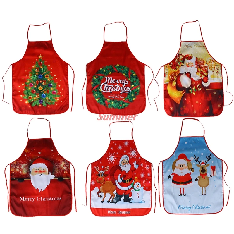 

NewPolyester Kitchen Pattern Crafts Christmas Apron Decorations Apron Santa 60*80cm/24*31.5in