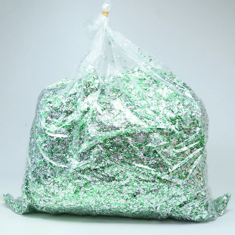 

Imitation Gold Leaf Fragment Double-side Green-Silver Foil 75g for Nail Art,Arts&crafts, Home Improv