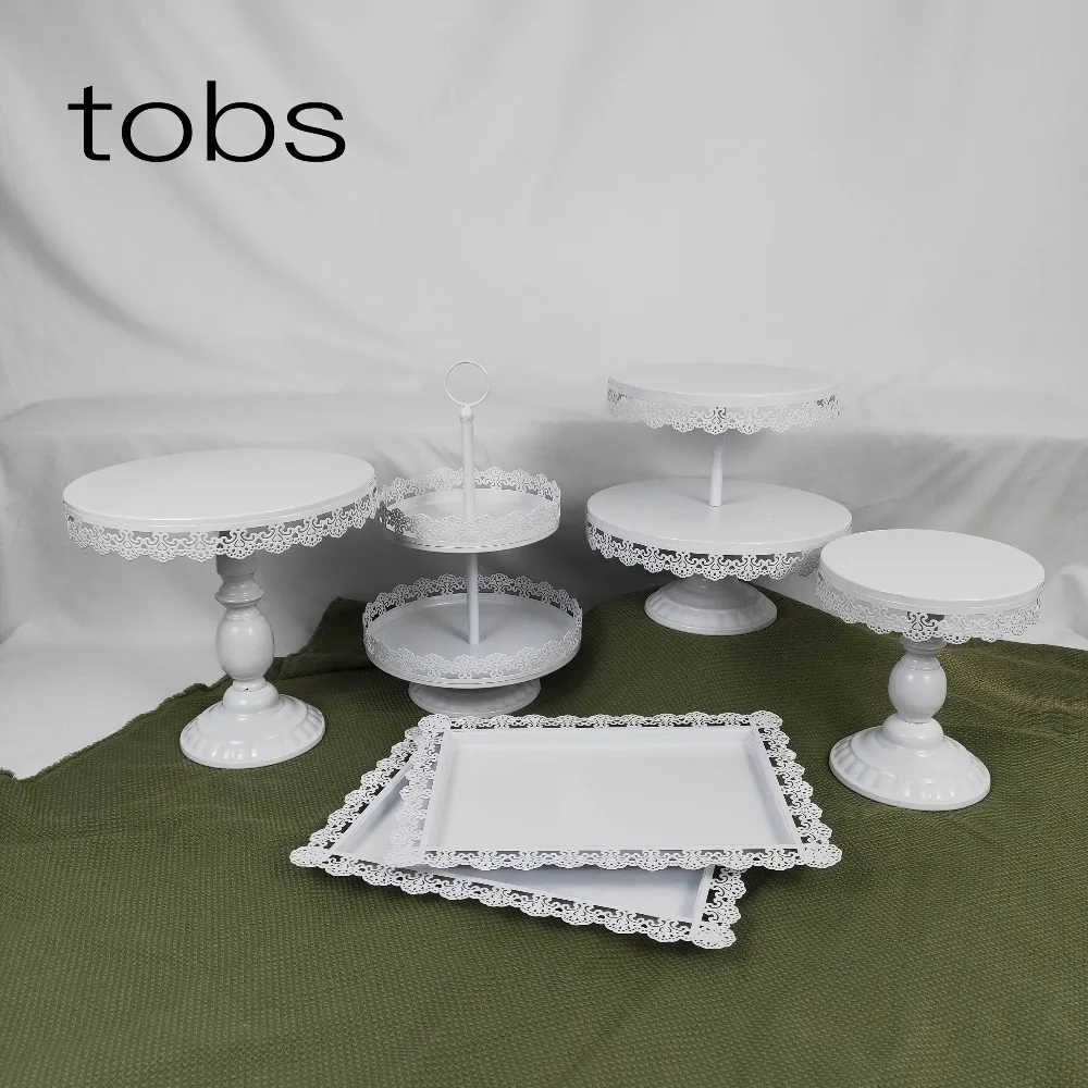 Bandeja para CUPCAKE con borde de encaje, soporte para pastel, decoraci&oacute;n de ocasi&oacute;n para boda, nuevo tipo Conjunto blanco, 6 uds.-2