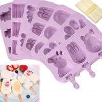 big size silicone ice cream mold popsicle molds diy homemade dessert freezer fruit juice ice pop maker mould with 50 sticks