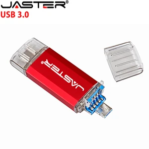 USB-флеш-накопитель 3 в 1 JASTER OTG USB 512, Type-C и Micro USB 256 ГБ, 128 ГБ, ГБ, 64 ГБ, 32 ГБ, 16 ГБ