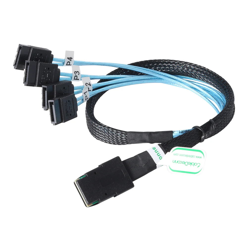 SAS SATA Cable Mini-SAS SFF-8087 to 4 Mini 4i SFF8087 36P To 7P 12Gbps 50cm Hard Drive Data | Компьютеры и офис