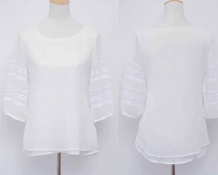 

New Women's kimono Loose Hollow Out Lace Chiffon Shirt Half sleeve Blouse womens tops and blouses plus size clothing S-5XL