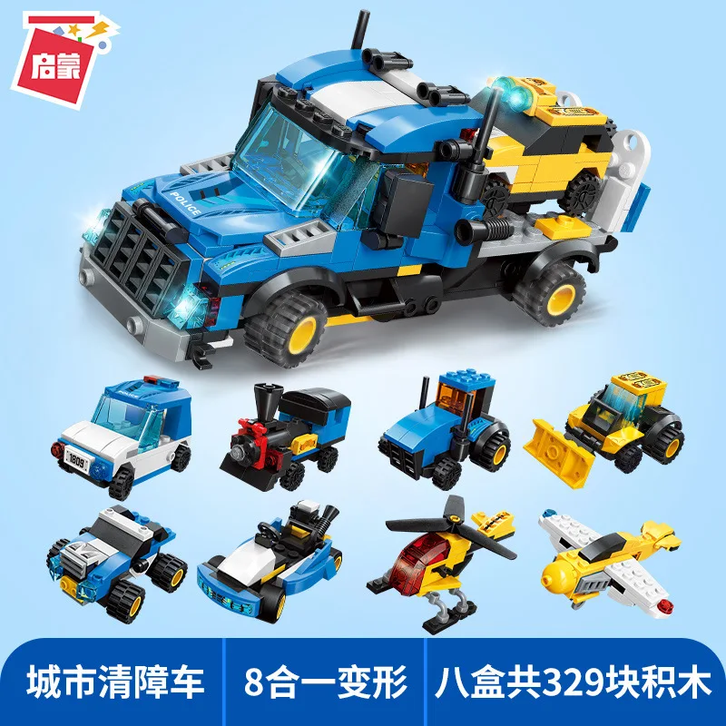 

8 Models Combination MOC Technical Car Series Land Rover Guardian Off-road Vehicle City Tow Truck Building Blocks Cars Toys