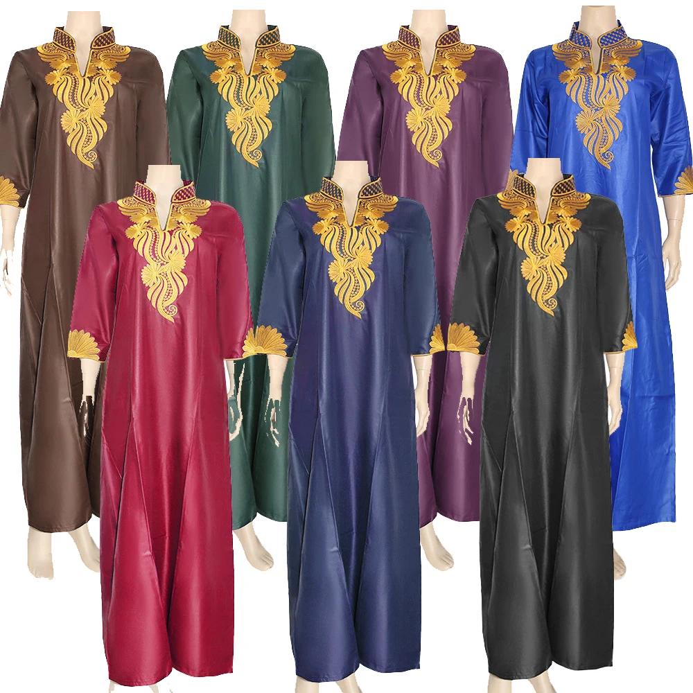Африканский халат, батик, ткань одежда для Рамадана, вышивка, кафтан, джибаб, мусульманское платье, галабия для женщин
