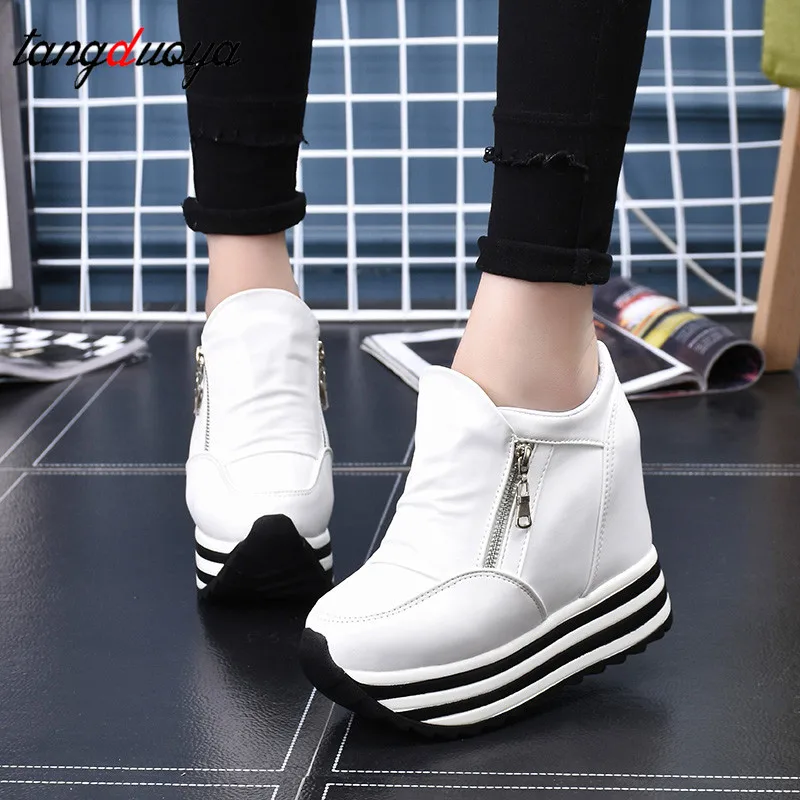 Кроссовки женские на платформе толстый каблук повседневная обувь танкетка