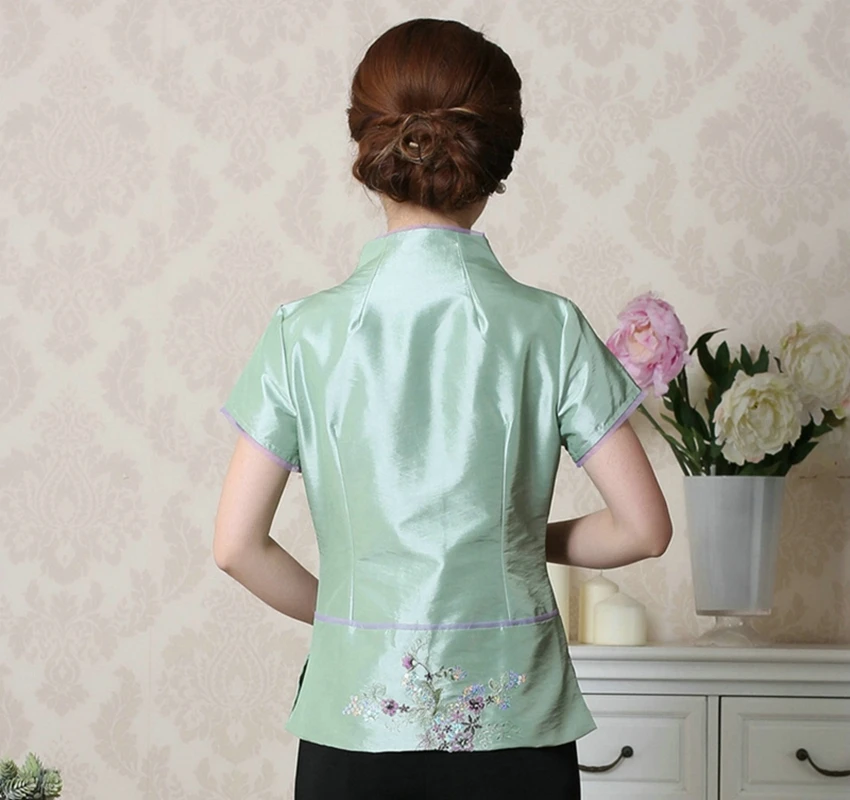 Китайские топы женская одежда модные модифицированные Топы Cheongsam рубашка Tang