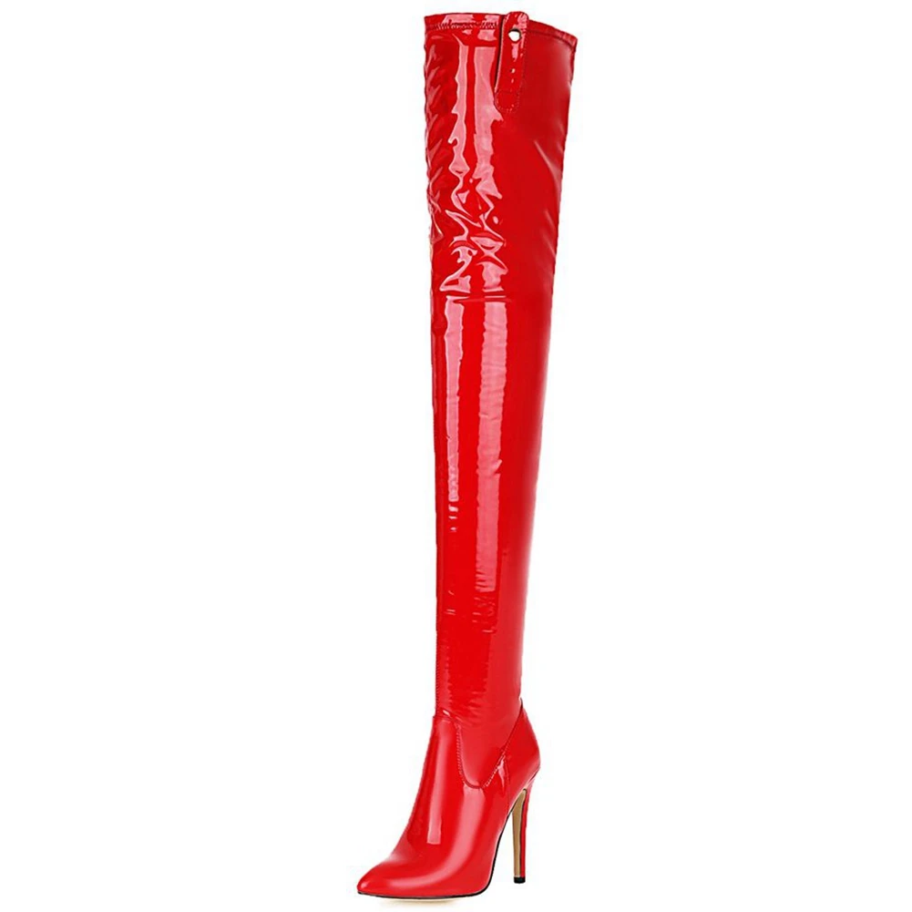 

Karinluna High Quality shoes buckles pointed toe thin high heels zip over-the-knee boots autumn solid female