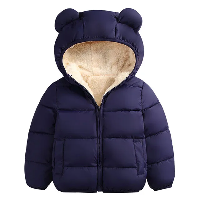 Christmas Warm Winter Baby Girls Boys Fleece Coat Children Clothing Thick Jacket For Girls Coat 1 2 4 6 Years Boys Clothes - Цвет: Navy