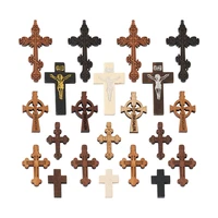 150pcslot 15 style natural wood cross pendants vintage charms handmade necklace diy jewelry making accessories