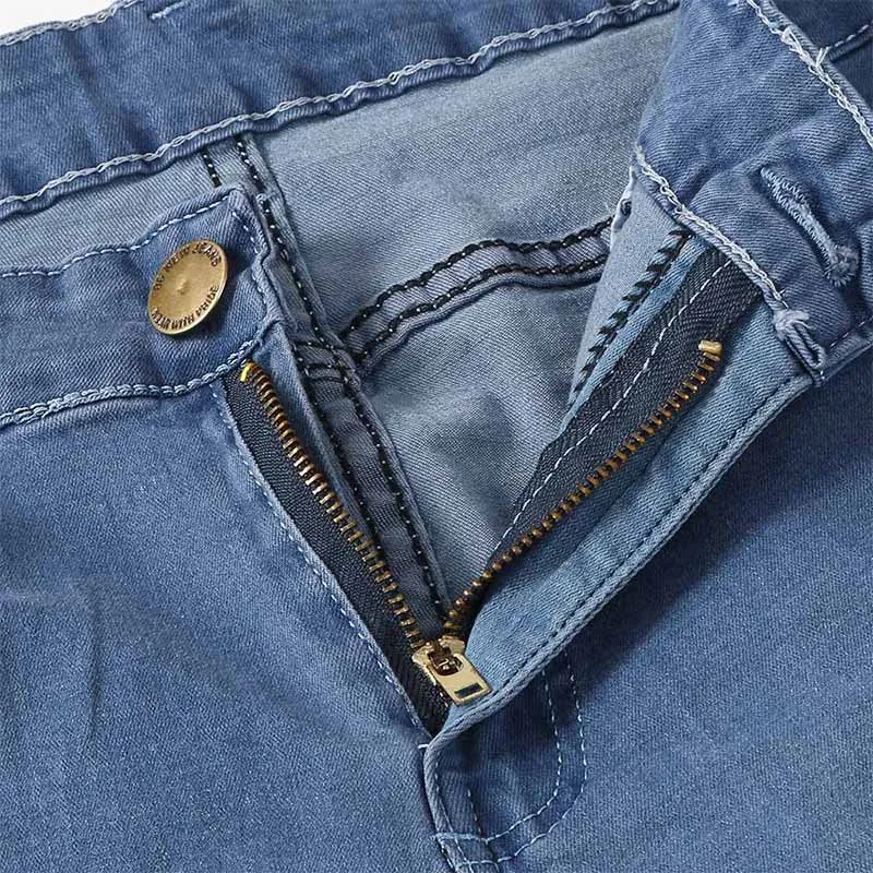 Men's Jeans Vintage Skinny Knee Destroyed Ripped Jeans streetwear Slim fit Pants Homme beggar Hole Hip Hop denim trousers Men