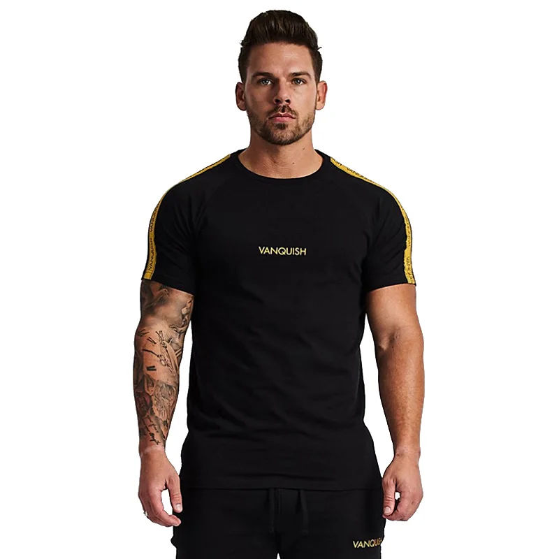 

Summer Men's Casual T-shirt Street wear Men Gym Clothing Jogger Fitness Running Cotton Sportswear Sweatshirt Short Sleeve Top