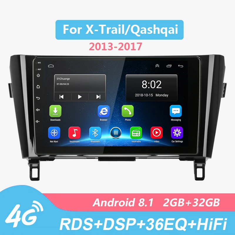 Jansite 10 &quotАвтомобильный радиоплеер для Nissan X Trail Qashqai 2013 2017 Android 8 1 мультимедиа