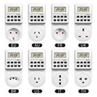 Розетка с цифровым электронным таймером, программируемая на 24 часа, для ЕС, Великобритании, Австралии, США, BR FR IT TH Plug