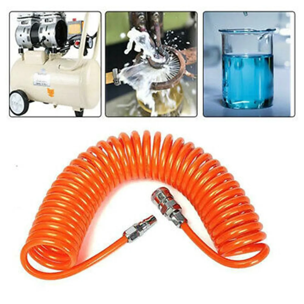 

6-20M PU Recoil Spring End Hose Line Pipe Tube For Air Pneumatic Compressor Air Tool Household Tools Air Conditioning New