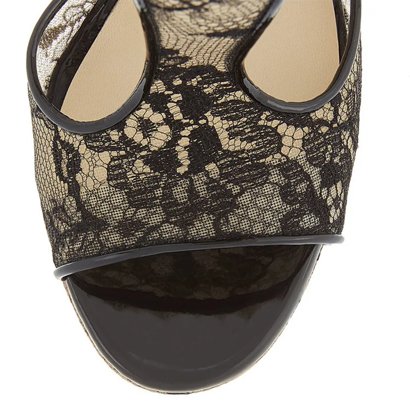 

EPHER Embroidered Floral Heels Lace Applique Stiletto Ankle Strap Peep Toe Heels Bridal Party Stiletto Sandals