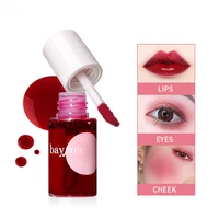 4 colors women lip gloss moisturizing lip stain lipstick eyes cheek lip glaze liquid waterproof multifunction blusher gloss tint