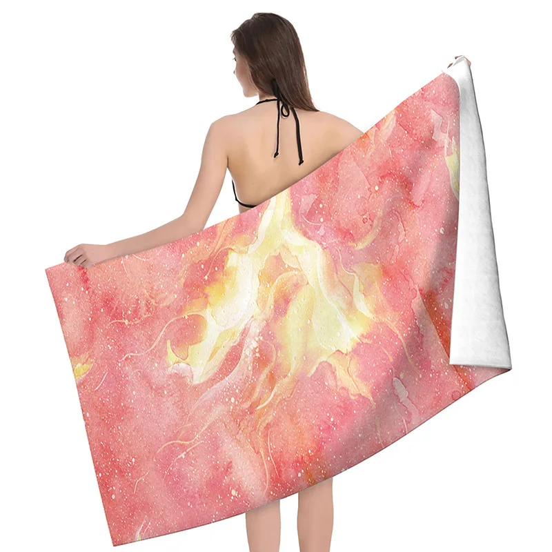 Пляжное полотенце с цифровым принтом для взрослых быстросохнущее из микрофибры