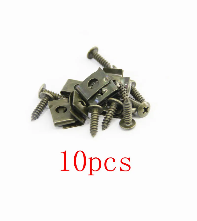 

Universal 10pcs/set M4 M5 Motorcycle Car Spring Metal Retainer Screw U-Type Clips Fit Hole Self-tapping for Honda Yamaha Suzuki