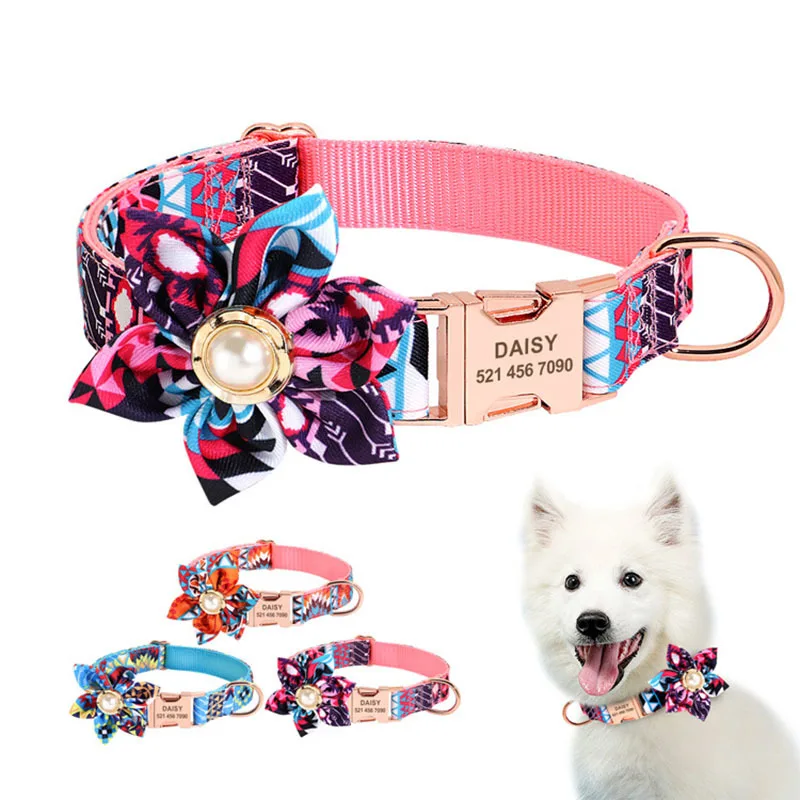 

Customizable Small Dog Collar Personalized Perro French Bulldog Ethnic Dog Accessories Chihuahua Puppy Cat Mascotas Pet Supplies