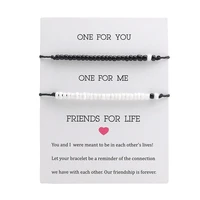 budrovky popular ornament couple card bracelet set handmade wax yarn black and white weaving mi zhu friendship bracelet