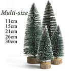 Миниатюрная Рождественская елка, Настольная мини-елка с изображением снега, мороза, 5 размеров, для домашнего обеденного стола, рождественское Новогоднее украшение