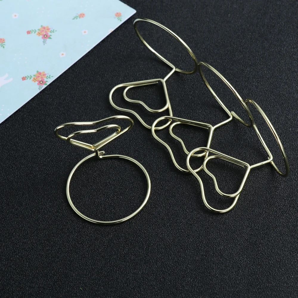 

20pcs Decorative Heart Place Memo Holder Wire Table Number Holders with Base for Restaurant Wedding Banquet (Rose Gold)