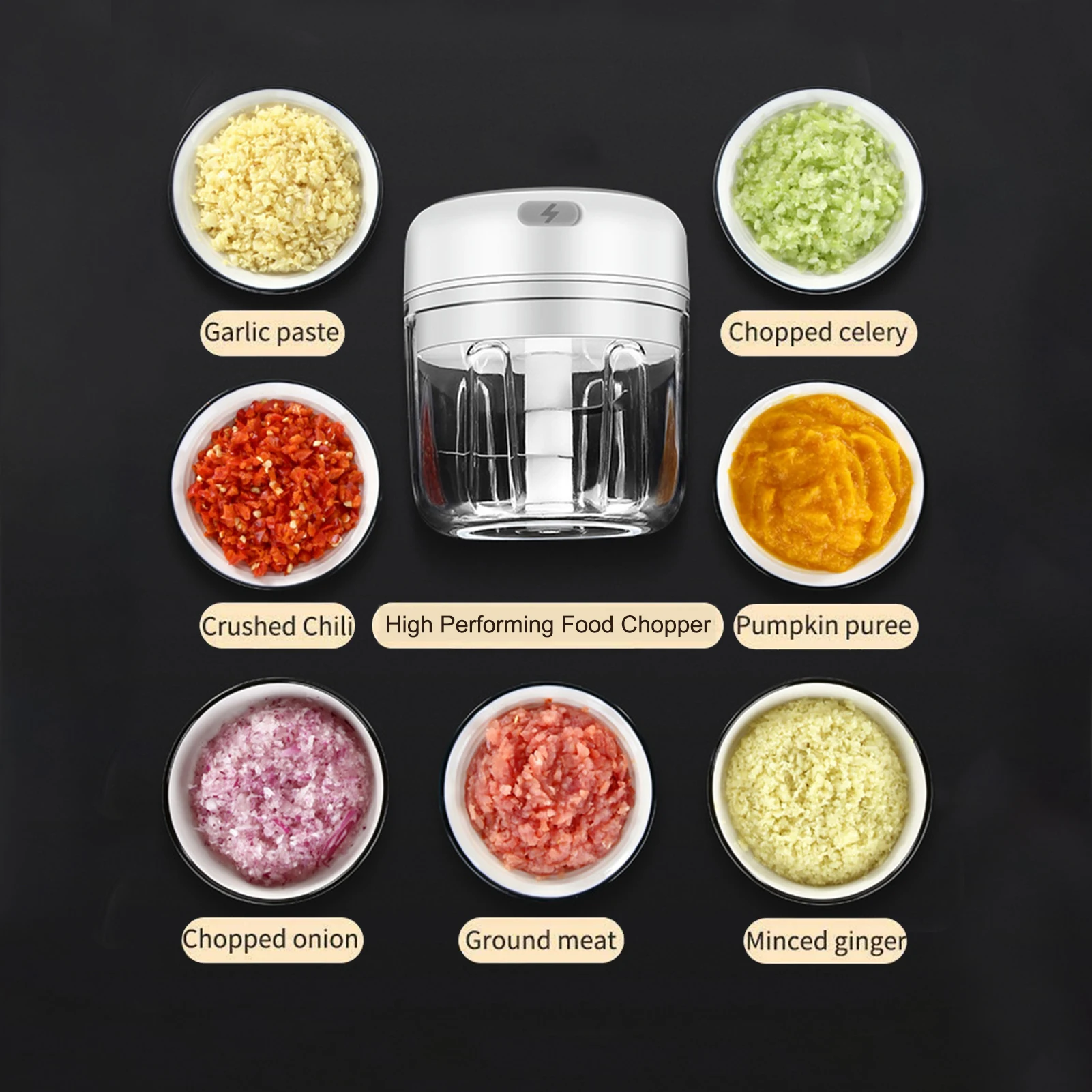 

Electric Garlic Masher Sturdy Durable Mini Crusher Chopper For Crushed Garlic Crushed Ginger Crushed Fresh Chili