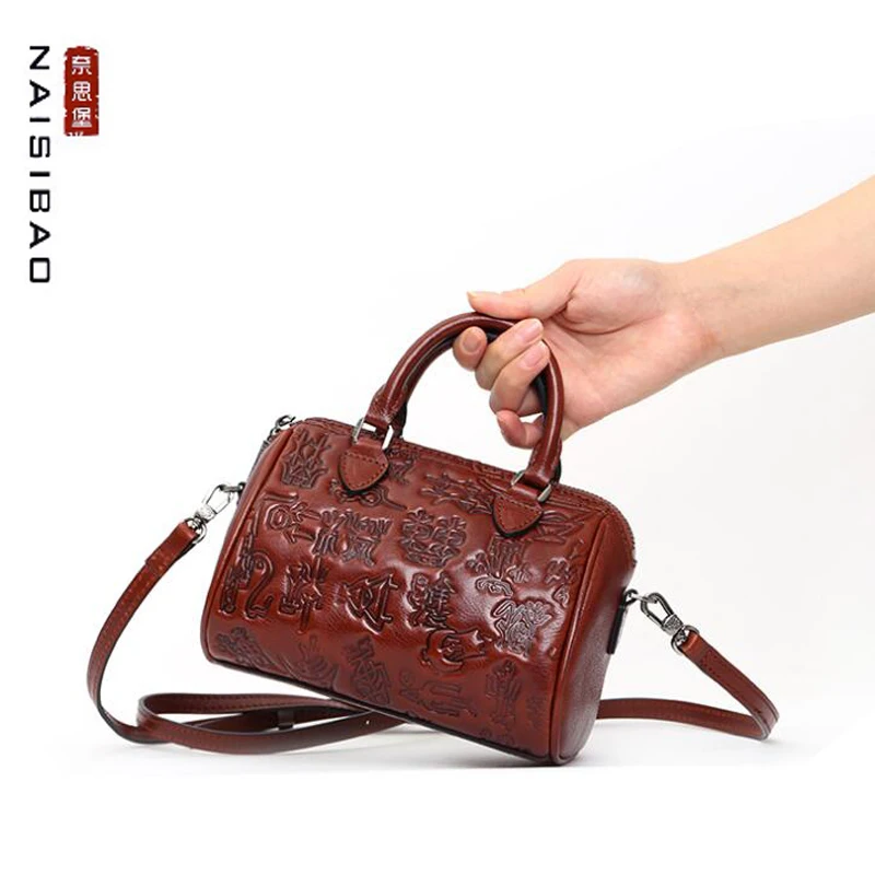 

NAISIBAO Genuine Leather Women Bag Luxury Design Handbag Fashion Tote bag Real Cowhide Female bag sac de luxe femme Women's bag