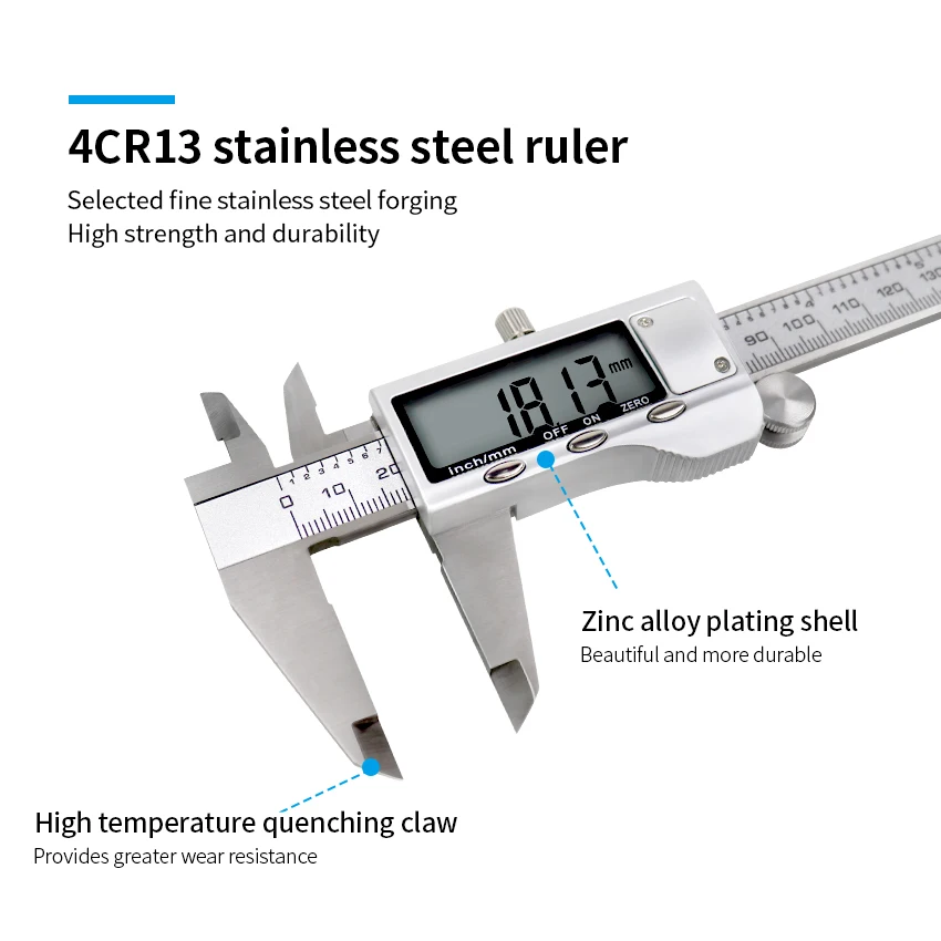 Цифровой штангенциркуль 6 дюймов 150 мм из нержавеющей стали Электронный ЖК