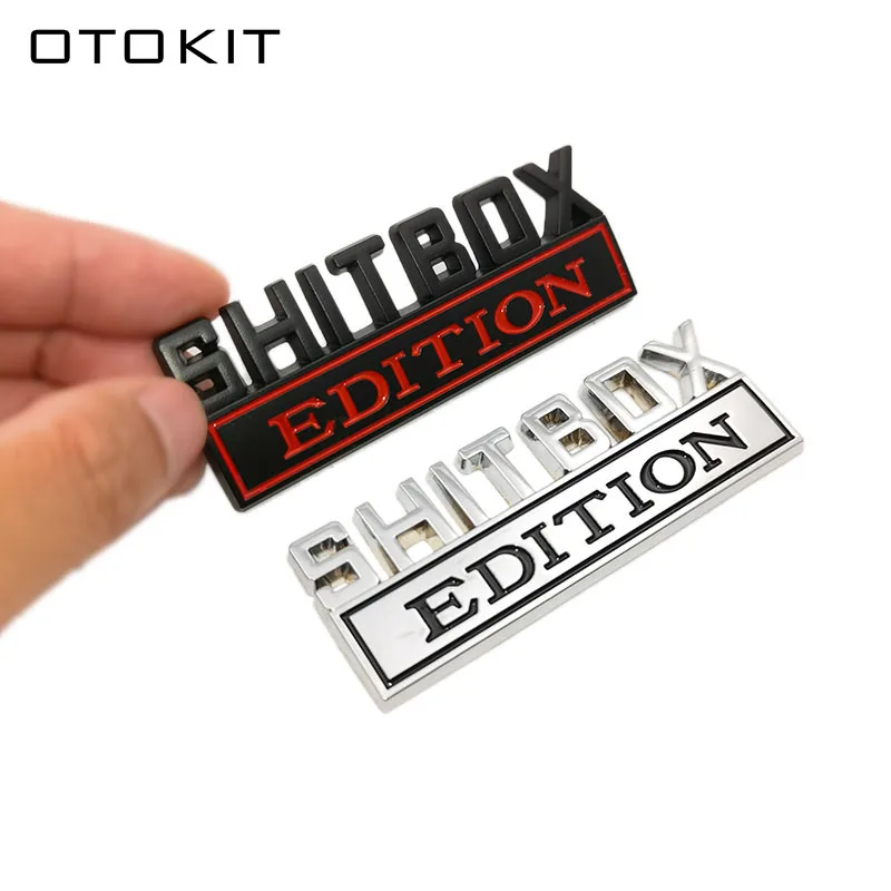 OTOKIT 1 шт. 3D хромированная черная красная металлическая эмблема SHITBOX EDITION значок