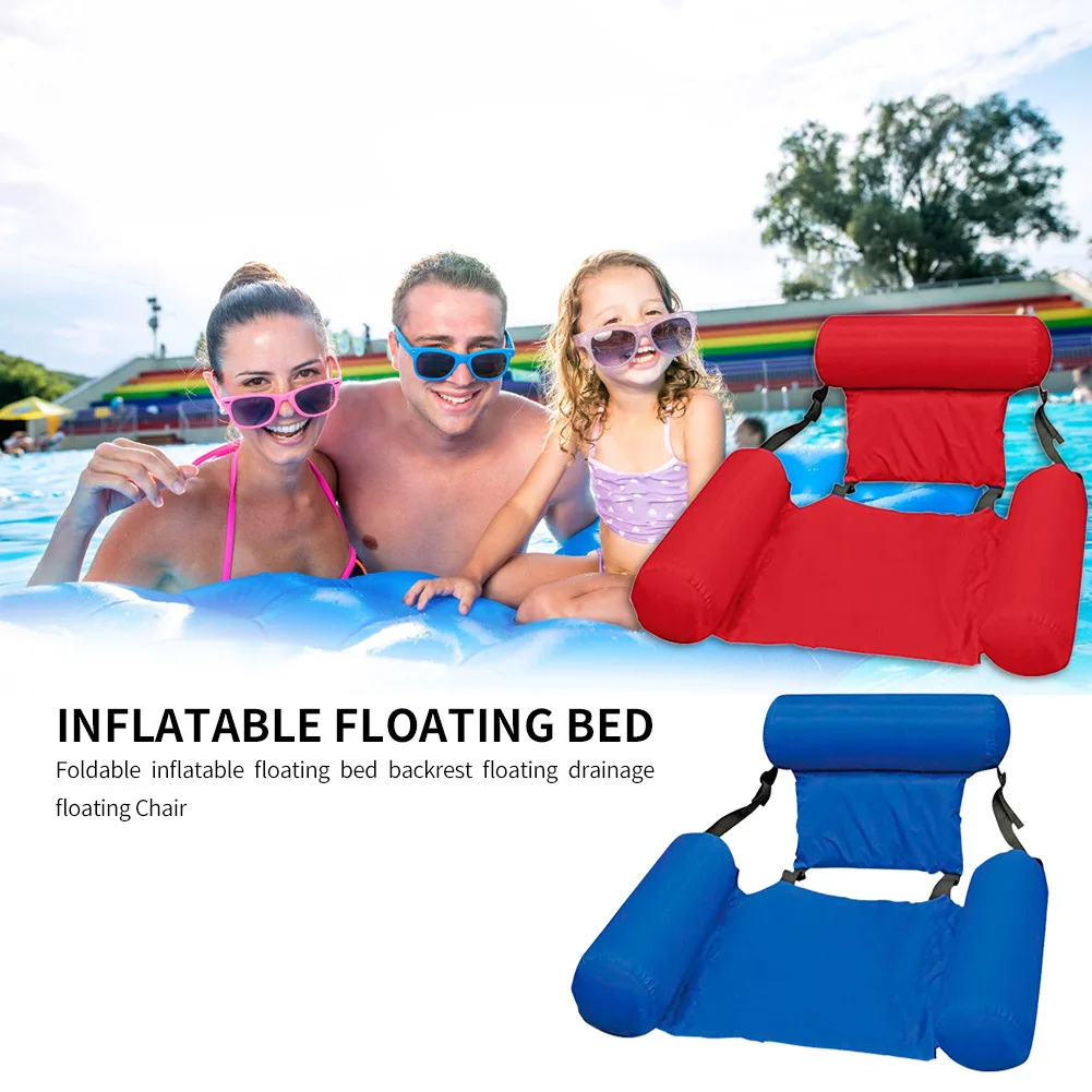 

PVC Summer Inflatable Foldable Floating Row Backrest Air Mattresses Bed Beach Swimming Pool Water Sports Lounger Chair Hammock