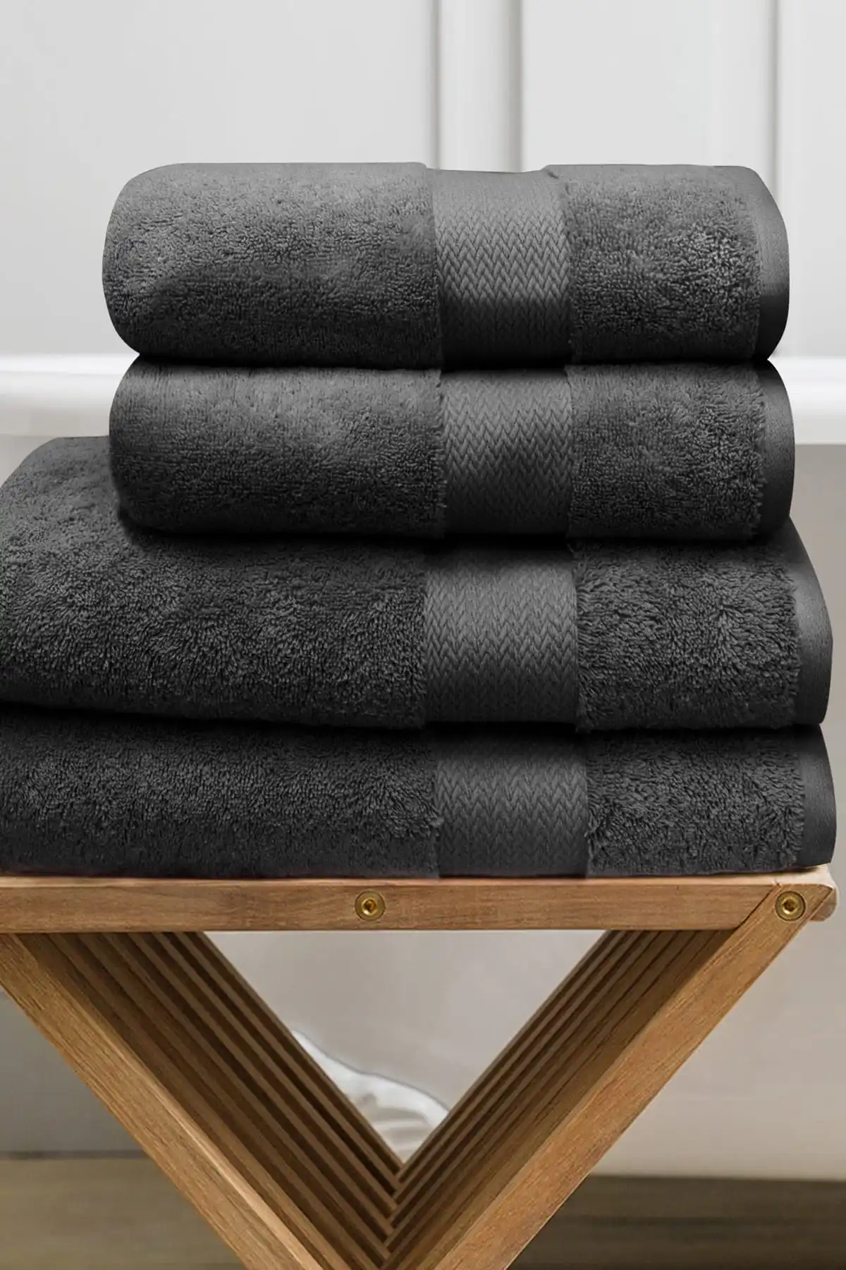 

100 cotton 4'l Towel Set Solid Color Cotton Multi Black