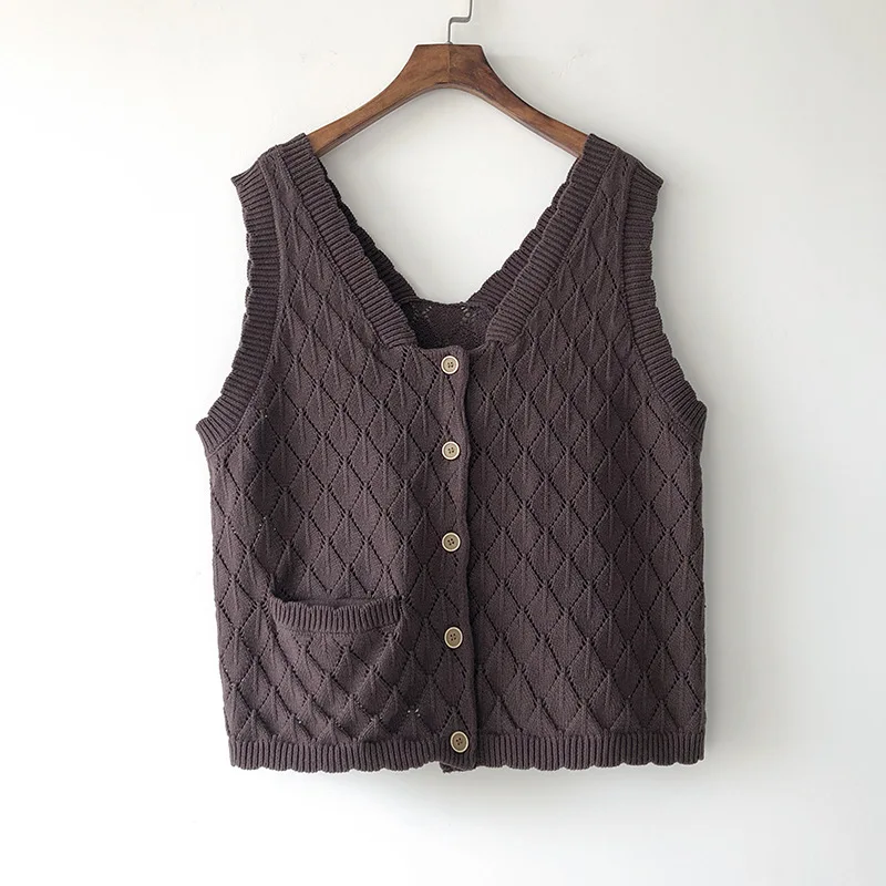 Модный женский Трикотажный жилет с v-образным вырезом свободный однобортный